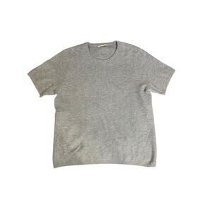 MARINE LAYER Heather Blue Merino Wool Blend Short Sleeve Sweater Tee Size Large